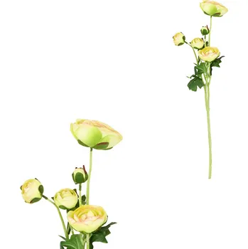 umělá květina Ranunculus - umělý řezaný, 5 květů, zelená barva