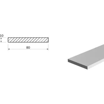 Stavební profil Hliníková pásovina 80x10 (EN 6060)