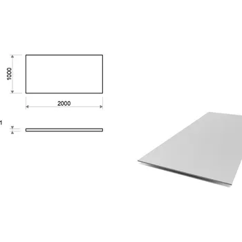 Plech Hliníkový plech 1x2 m, tloušťka 1 mm (EN 1050)