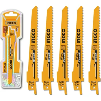 Pilový plátek Ingco RSB611D List pilový do přímočaré pily 150mm, sada 5ks