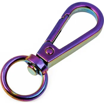 Kovová karabina otočná, průvlek 12 mm duhová Varianta: multikolor, Balení: 20 ks