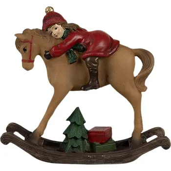 Bytová dekorace Clayre & Eef - Dekorativní figurka děvčátka na houpacím koníkovi 6PR4181