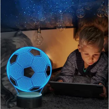 Lampička Deminas | Úžasná dětská noční lampa ve tvaru fotbalového míče - 3D iluze