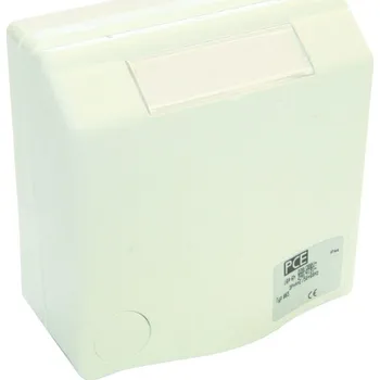 spínač PC Electric 843108v zásuvka vestavná designová, 3-pólová, 16A / 230V, IP44, CZ standard, bílá