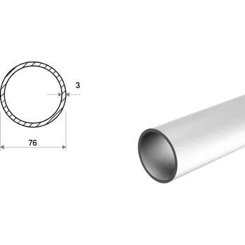 Stavební materiál Hliníková trubka 76x3 (EN 6060)