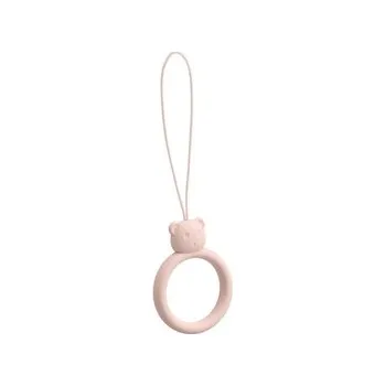 Šňůrka na mobil (silicone) Ring, barva pudrově růžová