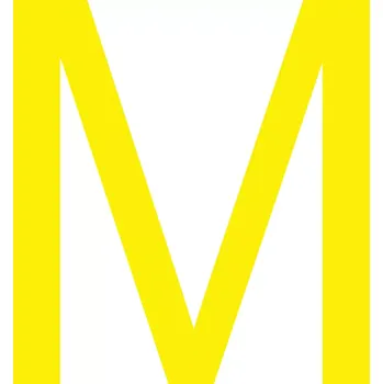 Lepicí páska Skladová podlahová značka - M, 16 cm, 40 ks, žlutá