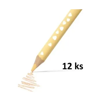 Výtvárné potřeby RICO pastelka trojboká JUMBO, tuha průměr 5mm, 12 ks, růžově tělová