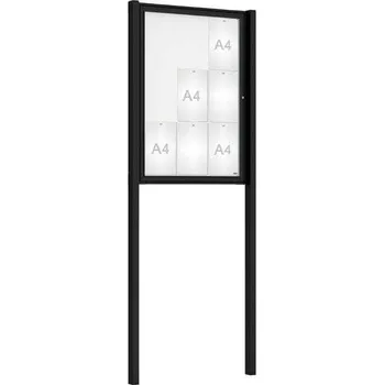 Informační tabulka Venkovní elegantní vitrína Tradition, 9 x A4, včetně sloupků, černá + doprava zdarma