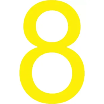 Kancelář Skladová podlahová značka - 8, 16 cm, 40 ks, žlutá