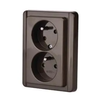 Elektrická zásuvka Dvojzásuvka 230V/16A 4FN 150 98.916 pod omítku hnědá