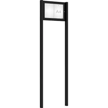 Informační tabulka Venkovní elegantní vitrína Tradition, 2 x A4, včetně sloupků, černá + doprava zdarma