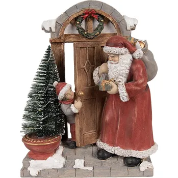 Vánoční dekorace Clayre & Eef - Dekorativní figurka Santa Clause s LED osvětlením 6PR4945