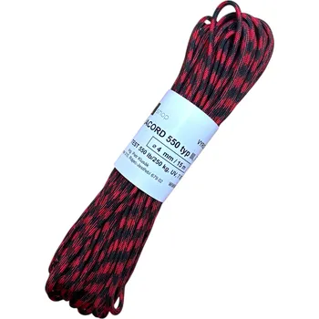 Lano VEMAT s.r.o. Paracord 550, polyamid, 15 m Barva paracordu: červenočerná