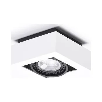 Nástěnné svítidlo Azzardo NIKEA 1 přisazené bodové svítidlo 1x GU10 ES111 16W bez zdroje 14cm hranaté IP20, bílá/černá