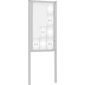 Informační tabulka Venkovní vitrína Classique, 12 x A4, včetně sloupků, elox + doprava zdarma