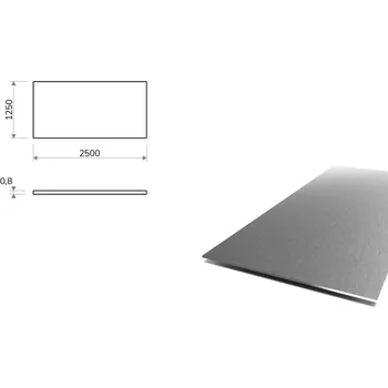 Plech Nerezový plech broušený (1.4301/7 - K240) 1,25x2,5 m, tloušťka 0,8 mm + folie