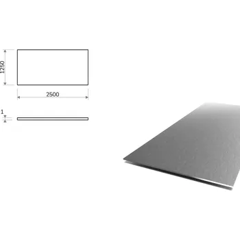 Plech Nerezový plech broušený (1.4301/7 - K240) 1,25x2,5 m, tloušťka 1 mm + folie
