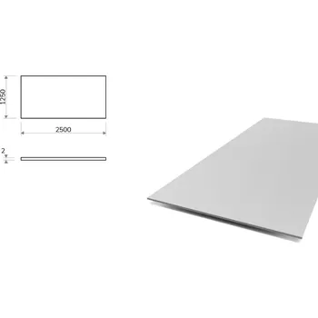 Plech Hliníkový plech 1,25x2,5 m, tloušťka 2 mm (EN 1050)