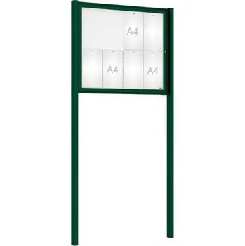 Informační tabulka Venkovní elegantní vitrína Tradition, 8 x A4, včetně sloupků, zelená + doprava zdarma