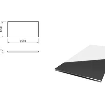 Plech Nerezový plech leštěný (1.4016 - 2R) 1,25x2,5 m, tloušťka 1 mm + fólie