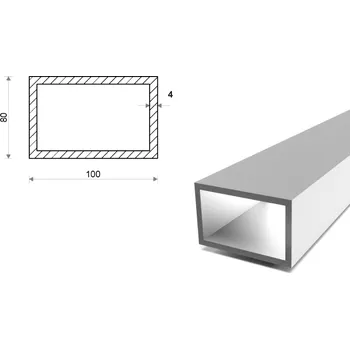 Stavební profil Hliníkový jekl 100x80x4 (EN 6060)