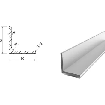 Stavební profil Hliníkový profil L 50x50x6 (EN 6060)