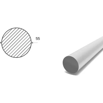 Stavební profil Hliníková kulatina 55 mm (EN 6082)