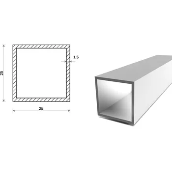 Stavební profil Hliníkový jekl 25x25x1,5 (EN 6060)