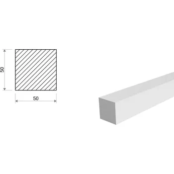 Stavební profil Hliníková tyč čtvercová 50x50 mm (EN 6082)
