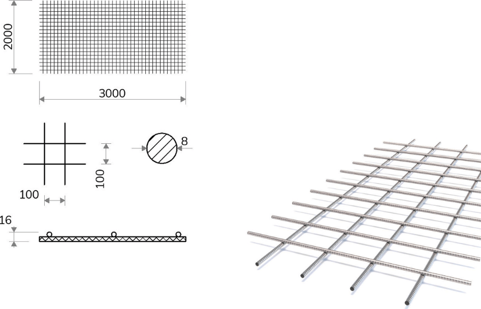 Kari síť s okem 100/100 mm, 2x3 m, průměr 8 mm (KY49)