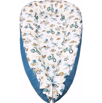 Hnízdečko pro miminko Dětské hnízdečko Velvet Retro kluk - modrá