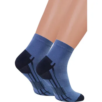 Pánské ponožky Pánské kotníkové ponožky STEVEN – Styl & pohodlí Barva/Velikost: jeans / 44/46