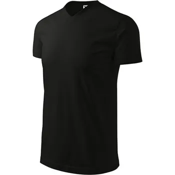 Pánské tričko Reklamní Heavy V-neck tričko unisex, černá, 4XL