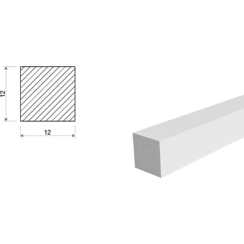 Stavební profil Hliníková tyč čtvercová 12x12 mm (EN 6060)