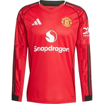 Pánské tričko adidas Manchester United Long Sleeve Home Shirt 2025 2026 Adults Red XL
