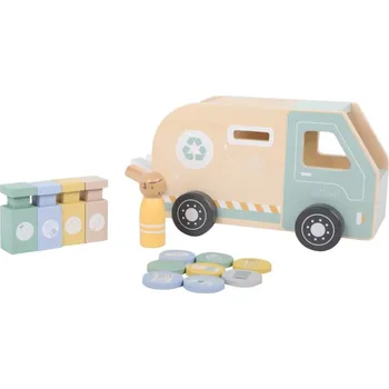 Dřevěná hračka eliNeli Dřevěné popelářské auto pro děti