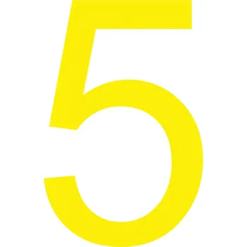 Kancelář Skladová podlahová značka - 5, 16 cm, 40 ks, žlutá