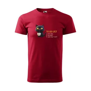 Pánská móda Tričko s potiskem TO-DO LIST EN: červené 3XL