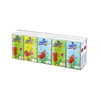 jednorázová plena Linteo Papírové kapesníky Kids – bílé, 3vrstvé, 10×10 ks