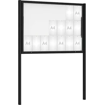 Informační tabulka Venkovní vitrína Classique, 21 x A4, včetně sloupků, černá + doprava zdarma