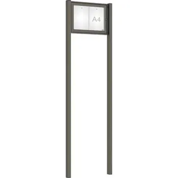 Informační tabulka Venkovní elegantní vitrína Tradition, 2 x A4, včetně sloupků, šedá PRO + doprava zdarma