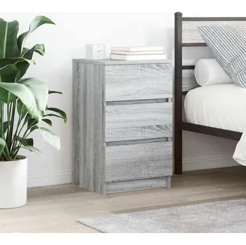 Ložnice vidaXL Noční stolky se 3 zásuvkami 2 ks šedý Sonoma 39x35x65 cm