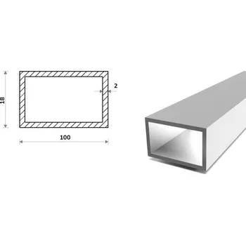 Stavební materiál Hliníkový jekl 100x18x2 (EN 6060)
