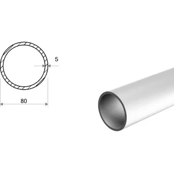Stavební profil Hliníková trubka 80x5 (EN 6060)
