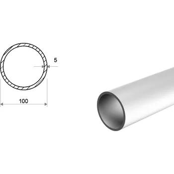 Stavební materiál Hliníková trubka 100x5 (EN 6060)