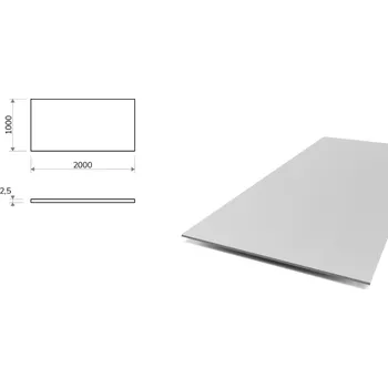 Plech Hliníkový plech 1x2 m, tloušťka 2,5 mm (EN 5754) H111