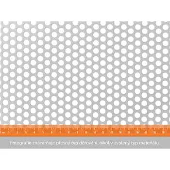 Plech Děrovaný plech RV 6-9- 1x2 m, tloušťka 1,5 mm