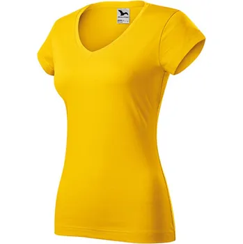 Dámské tričko Reklamní Fit V-neck tričko dámské, žlutá, XS
