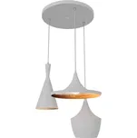 Azzardo Mix závěsné svítidlo 3x E27 60W bez zdroje 70cm IP20, bílá/zlatá